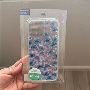 Claire's Disney Stitch Glitter Phone Case - Purple & Blue